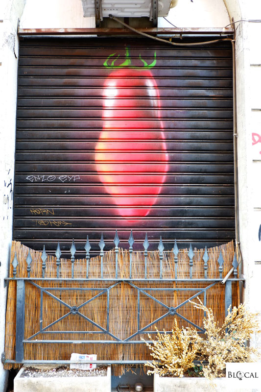 painted shutter in San Lorenzo Rome