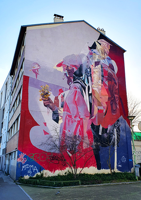 Telmomiel mural street art avenue grand paris